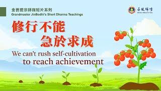 We can't rush self-cultivation to reach achievement