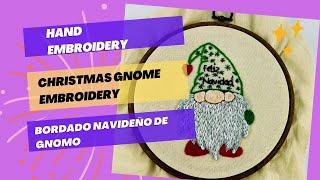 Christmas Gnome embroidery/Bordado Navideño de Gnomo