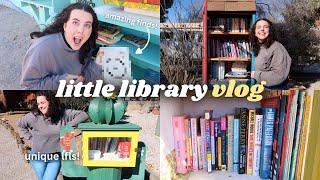 little free library vlog *amazing finds, book unhaul & haul!*