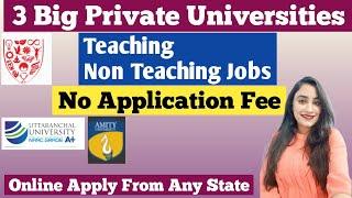 3 Private Universities Vacancy 2023 | assistant professor vacancy| teaching | non teaching jobs