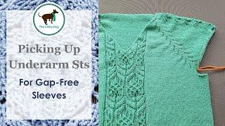 Picking Up Underarm Stitches for a Gap-Free Sweater Sleeve