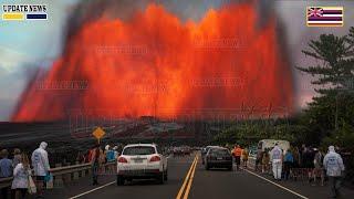 Horrible Today: Kilauea Volcano Cone Spews Fountains of Hot Lava at Frightens 300 feet into the air