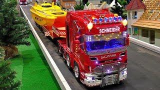 RC HEAVY LOAD TRANSPORT "SCHNEIDER TRANSPORT" AMAZING DETAIL MODEL IN MOTION