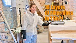 Keel Area Reinforcement - 18 Layers Of Fiberglass In One Go - Ep. 410 RAN Sailing