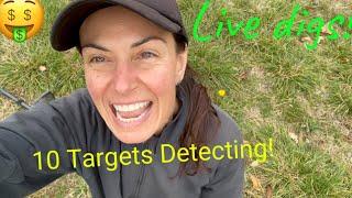 Finding 10 Targets METAL DETECTING with the NOX800. LIVE digs - grinning and swinging 