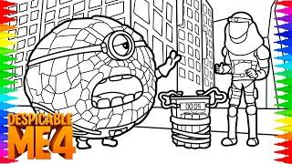 Despicable Me 4 Mega Minion Jerry Helps the Police Coloring Page