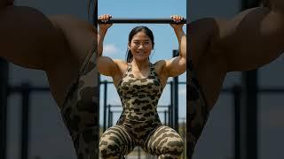 Female Military Soldier Doing Exercises #femalesoldier #strongwomen #fitness #gym #gymgirls #aigirl