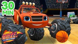 Blaze Plays Sports  w/ Crusher & Zeg! | 30 Minute Compilation | Blaze and the Monster Machines