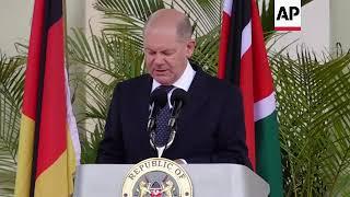 Scholz speaks at briefing with Kenyan president