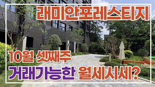 래미안포레스티지 10월 3주차 거래 가능한 월세 가격을 알려드려요~051-555-9982