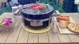 Auplex BBQ New Style Circular Japanese Table Top Charcoal Ceramic Grill Outdoor