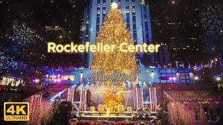 Rockefeller Center. Night in New York with best playlist of  Jazz #newyear #ambience