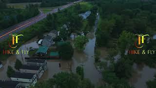 FLOODING IN WATERBURY VERMONT JULY 2024#dronevideo