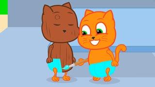 Cats Family in English - Toy double Cartoon for Kids