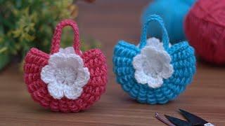 BeautifulCrochet mini purse/tığ mini çanta #knitting #crochet mini handbag/@saritascreation