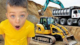 Construction Vehicles Adventure  Diggers for Kids ️ Excavators for Kids  Educational Videos