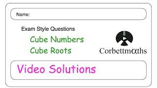 Cube Numbers Answers - Corbettmaths