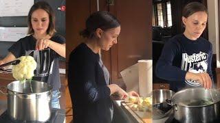 Natalie Portman Cooking Delicious in Her Home