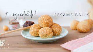 Let's Make Deep Fried Sesame Balls!  Nutella & Red Bean