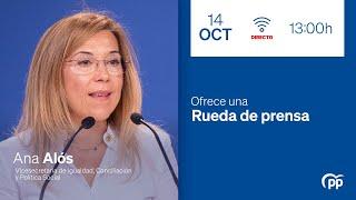  DIRECTO: Ana Alós ofrece una rueda de prensa