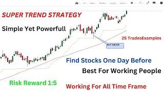 supertrend indicator strategy | moving average strategy | Stocks selection one Day Before | Chartink