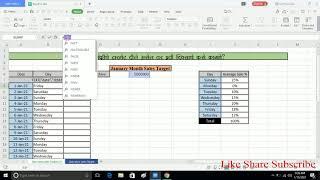 Day wise Sales Target Excel In Marathi | How To Make Days wise Sales Target Report in Marathi Excel