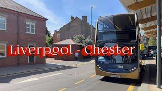 Liverpool - Chester. Bus Ride  Route 1 - Bus Journey 