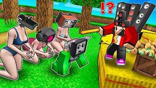 ALL GIRLS and MIKEY WORSHIP RICH JJ! TV WOMAN and SPEAKER WOMAN Sad Story in Minecraft - Maizen