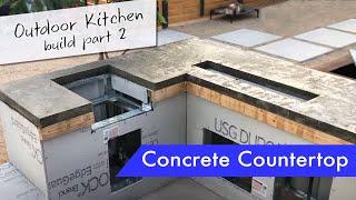 Outdoor Kitchen, Part 2: Concrete countertop forming, pouring, and finishing