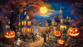 Cozy Autumn Village Halloween Ambience  Relaxing Halloween Background Music  Halloween Ambience