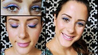 Extreme Blue Eyeliner and Lavender Eyeshadow Tutorial