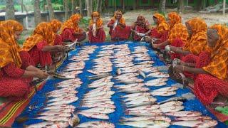 Unique Bengali Silver Carp Fish Bhorta | Fish Mashed & Khichdi Feast | Cooking for 450+ Villagers