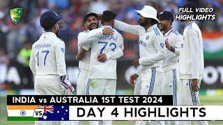 India vs Australia 1st Test 2024 Day 2 Full Highlights | IND vs AUS 1st Test 2024 Day 2 Highlights