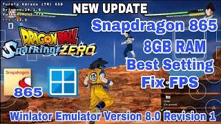 Winlator Emulator V8.0 R1 Android DRAGON BALL Sparking Zero Samsung S20 FE 5G Best Setting Game Play