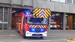 [Neue Rosenbauer DLA(K) 23/12] Einsatzfahrt Löschzug Feuerwehr Mülhausen + weitere Einsatzfahrten