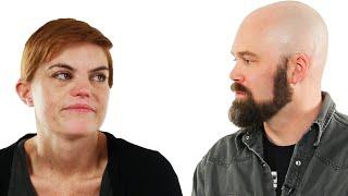 Divorced Couple Looks At Their Wedding Photos