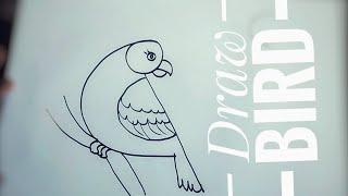 Draw a bird || Only drawing for kids || linkon art space