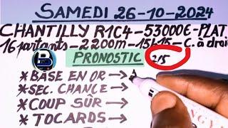 Pronostic pmu quinté du samedi 26/10/2024