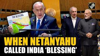 Israel PM Netanyahu depicts India as ‘Blessing’ in his “curse vs blessing” map at UNGA