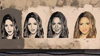 Half-tone stencil experiments in VR: Shakira portrait