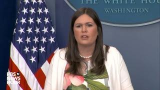 Sarah Sanders briefs reporters at White House