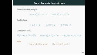 Introduction to LTL. Part 8: Formula Equivalence