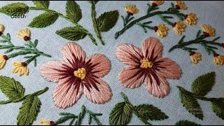 Hand Embroidery for Beginners - Flowers with Satin stitch and Laizy Daisy stitch