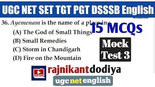 Mock Test-3 UGC NET English Literature | Most Expected Questions for NET, SET, TGT, PGT, DSSSB, PhD