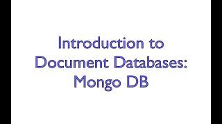 Intro to MongoDB