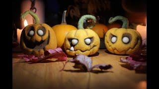 Making Halloween wool pumpkin. Shabalin Design