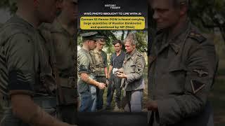 WW2 Photo Brought to Life: German Officer Surrenders and Questioned by British Soldiers In Normandy