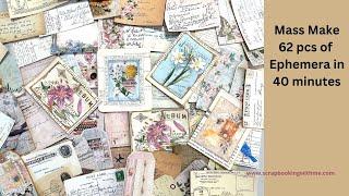 FRIDAY FREEBIE ~ MASS MAKE EPHEMERA ~ 62 pcs in 40 minutes ~ USING BOOK PAGES