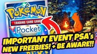 *IMPORTANT EVENT PSAs!!* + BIG NEW FREEBIES! + MAKE SURE YOU ARE AWARE OF THIS! (Pokemon TCG Pocket