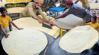 Pakistan's Biggest Manda Roti | Street Roll & Samosa Patti Making - Rumali Roti! Street Food Karachi